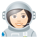 Woman Astronaut Emoji with Light Skin Tone, Emoji One style