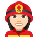 Woman Firefighter Emoji with Light Skin Tone, Emoji One style