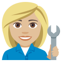 Woman Mechanic Emoji with Medium-Light Skin Tone, Emoji One style