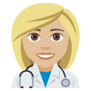 Woman Health Worker Emoji with Medium-Light Skin Tone, Emoji One style