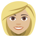 Woman Emoji with Medium-Light Skin Tone, Emoji One style