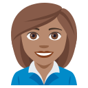 Woman Office Worker Emoji with Medium Skin Tone, Emoji One style