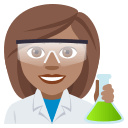 Woman Scientist Emoji with Medium Skin Tone, Emoji One style