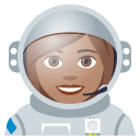 Woman Astronaut Emoji with Medium Skin Tone, Emoji One style