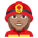 Woman Firefighter Emoji with Medium Skin Tone, Emoji One style