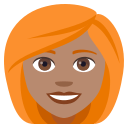 Woman: Medium Skin Tone, Red Hair, Emoji One style
