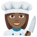 Woman Cook Emoji with Medium-Dark Skin Tone, Emoji One style