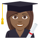Woman Student Emoji with Medium-Dark Skin Tone, Emoji One style