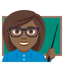 Woman Teacher Emoji with Medium-Dark Skin Tone, Emoji One style