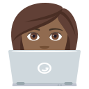 Woman Technologist Emoji with Medium-Dark Skin Tone, Emoji One style