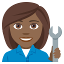 Woman Mechanic Emoji with Medium-Dark Skin Tone, Emoji One style