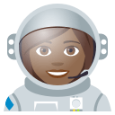 Woman Astronaut Emoji with Medium-Dark Skin Tone, Emoji One style