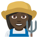 Woman Farmer Emoji with Dark Skin Tone, Emoji One style
