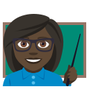 Woman Teacher Emoji with Dark Skin Tone, Emoji One style