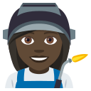 Woman Factory Worker Emoji with Dark Skin Tone, Emoji One style
