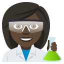 Woman Scientist Emoji with Dark Skin Tone, Emoji One style