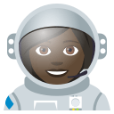 Woman Astronaut Emoji with Dark Skin Tone, Emoji One style