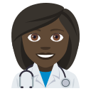 Woman Health Worker Emoji with Dark Skin Tone, Emoji One style