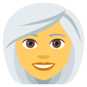 Woman: White Hair Emoji, Emoji One style