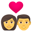 Couple with Heart: Woman, Man Emoji, Emoji One style