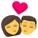 Kiss: Woman, Man Emoji, Emoji One style