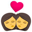 Kiss: Woman, Woman Emoji, Emoji One style