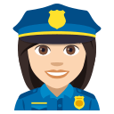 Woman Police Officer Emoji with Light Skin Tone, Emoji One style