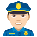Man Police Officer Emoji with Light Skin Tone, Emoji One style