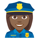 Woman Police Officer Emoji with Medium-Dark Skin Tone, Emoji One style