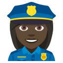 Woman Police Officer Emoji with Dark Skin Tone, Emoji One style