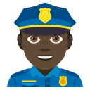 Man Police Officer Emoji with Dark Skin Tone, Emoji One style