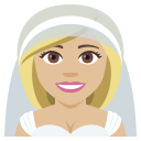 Bride with Veil Emoji with Medium-Light Skin Tone, Emoji One style