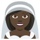 Bride with Veil Emoji with Dark Skin Tone, Emoji One style