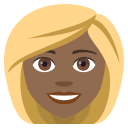 Woman: Medium-Dark Skin Tone, Blond Hair, Emoji One style