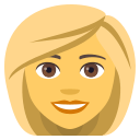 Woman: Blond Hair Emoji, Emoji One style