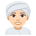 Woman Wearing Turban Emoji with Light Skin Tone, Emoji One style