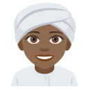 Woman Wearing Turban Emoji with Medium-Dark Skin Tone, Emoji One style
