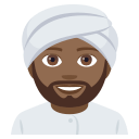 Man Wearing Turban Emoji with Medium-Dark Skin Tone, Emoji One style