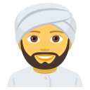 Man Wearing Turban Emoji, Emoji One style