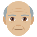 Old Man Emoji with Medium-Light Skin Tone, Emoji One style