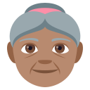 Old Woman Emoji with Medium Skin Tone, Emoji One style