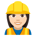 Woman Construction Worker Emoji with Light Skin Tone, Emoji One style