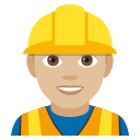 Construction Worker Emoji with Medium-Light Skin Tone, Emoji One style