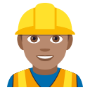 Construction Worker Emoji with Medium Skin Tone, Emoji One style