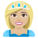 Princess Emoji with Medium-Light Skin Tone, Emoji One style