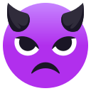 Angry Face with Horns Emoji, Emoji One style