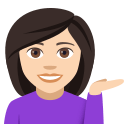 Woman Tipping Hand Emoji with Light Skin Tone, Emoji One style