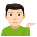 Man Tipping Hand Emoji with Light Skin Tone, Emoji One style