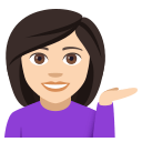 Person Tipping Hand Emoji with Light Skin Tone, Emoji One style