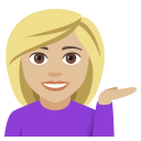 Woman Tipping Hand Emoji with Medium-Light Skin Tone, Emoji One style